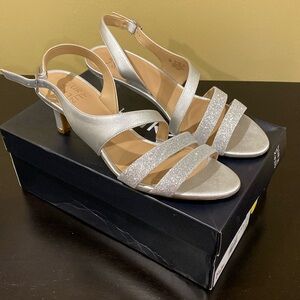 Silver Ankle Strap Heels